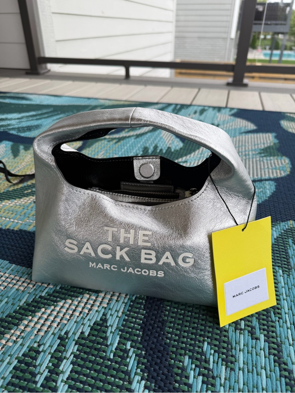Marc Jacobs The Sack Bag Mini in Metallic Silver